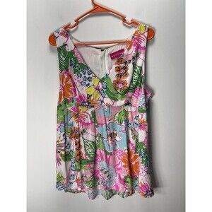 Lilly Pulitzer for Target Tank  Floral Nosey Posey Top Tunic Raton Sz L